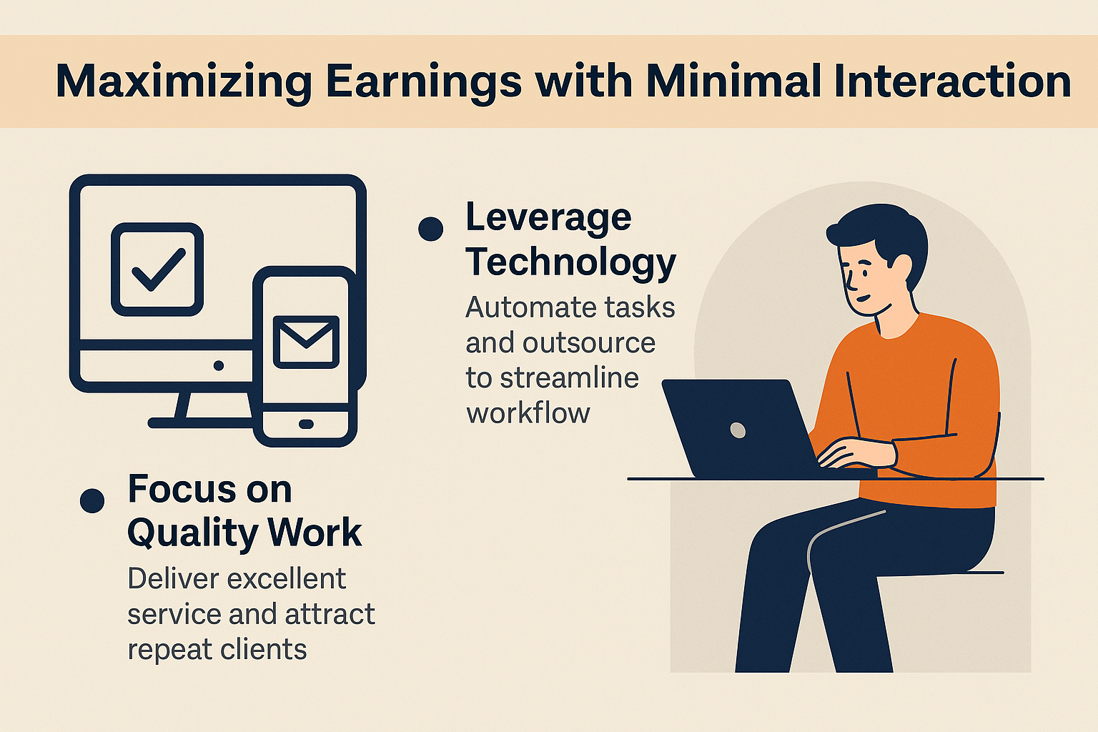 Minimalist workspace with checklists, scheduling tools, and productivity apps, representing efficient income strategies for shy digital creators.

