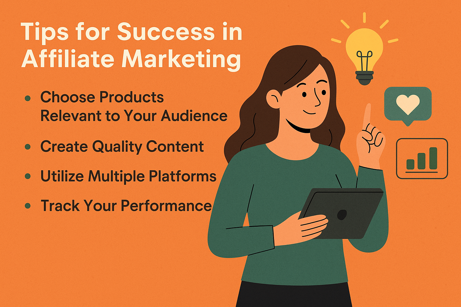 “Infographic with practical tips for succeeding in affiliate marketing.”